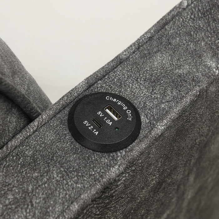 Daybed With Pop Up Trundle And USB Charging Armrest