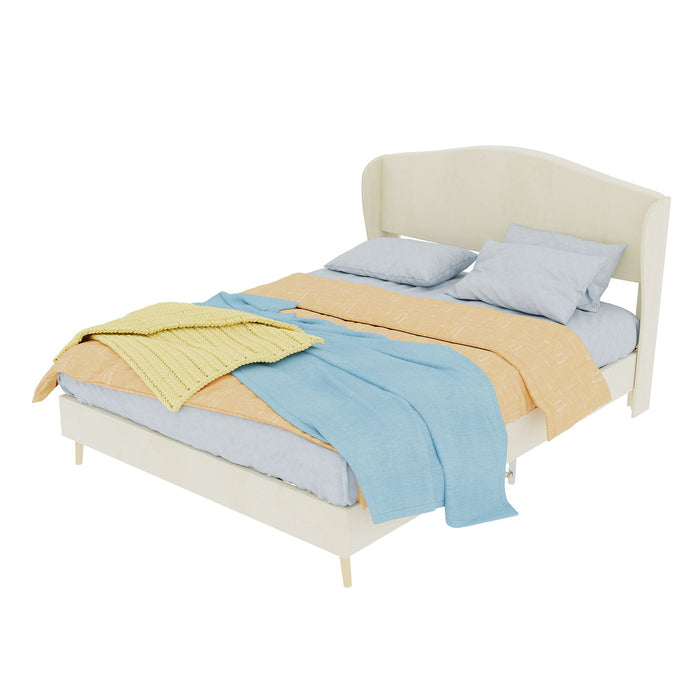 Upholstered Bed, Tufted Headboard, Comfortable Sleep