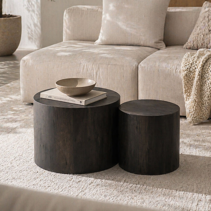 Modern Round Nesting Coffee Table (Set of 2)