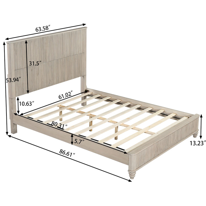 Platform Bed Frame & Tall Headboard