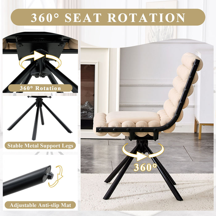 Puffy Bubble, Ball Chain Dining Chairs For Dining Room (Set of 2)