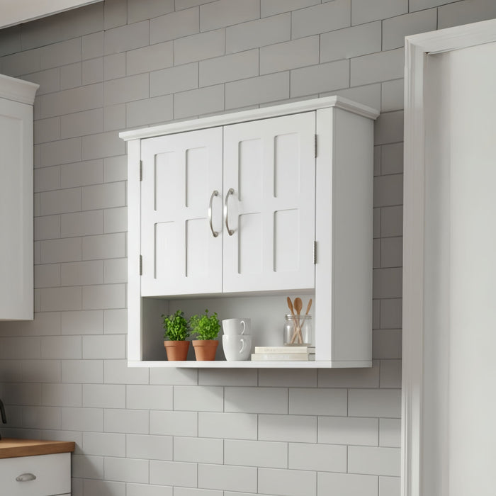 Multi Functional Wall Mounted Cabinet With Adjustable Shelves For Bathroom