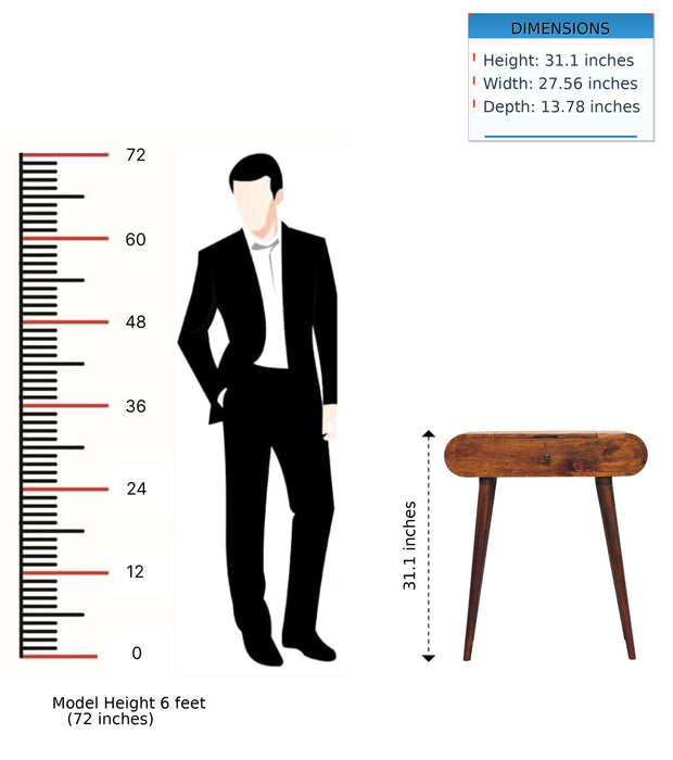 Mini Round Fold Vanity - Chestnut