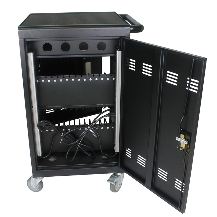 Mobile Charging Cart And Cabinet For Tablets Laptops 30 Device With Combination Lock