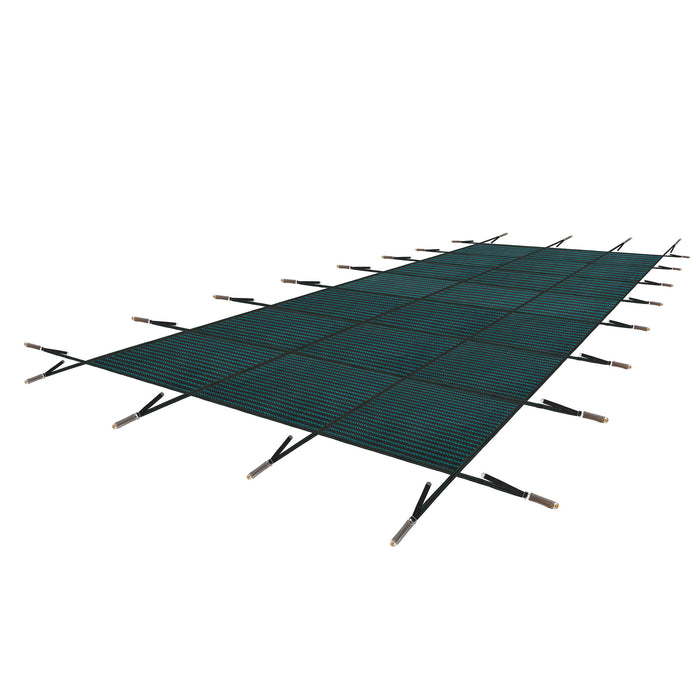 Rectangular Swimming Pool Safety Cover For Underground Pools - Green