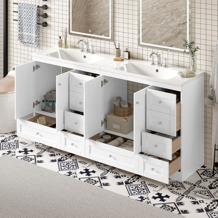Shaker Free Standing Bathroom Vanity Cabinet With Sink, Soft Close Drawers, Soft Close Doors