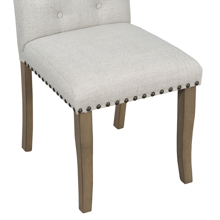 Dining Table Set With 4 Upholstered Chairs And Bench