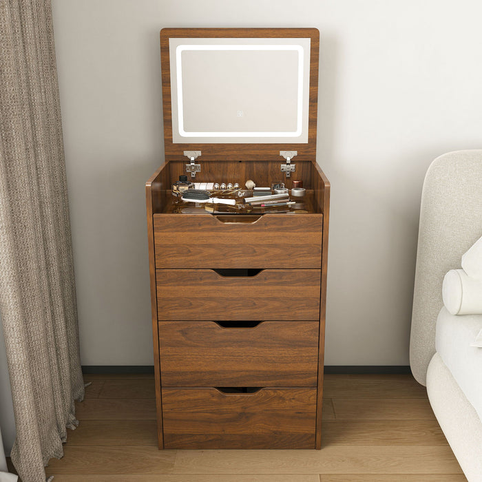 Vanity Desk With Lighted Mirror & Stool