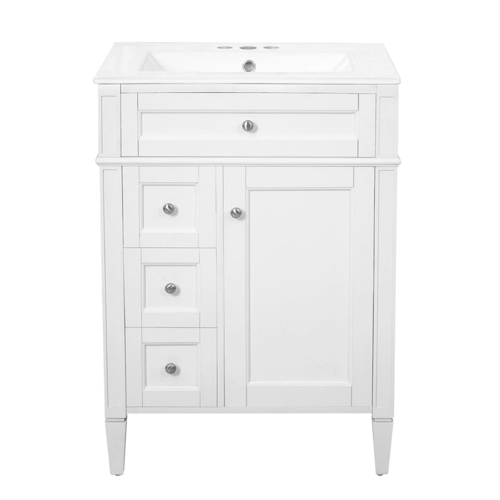 Bathroom Vanity With Top Sink, Storage Cabinet With 2 Drawers And Tip-Out Drawer