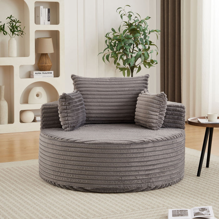 Modern Single Sofa With Backrest Pillow For Living Room