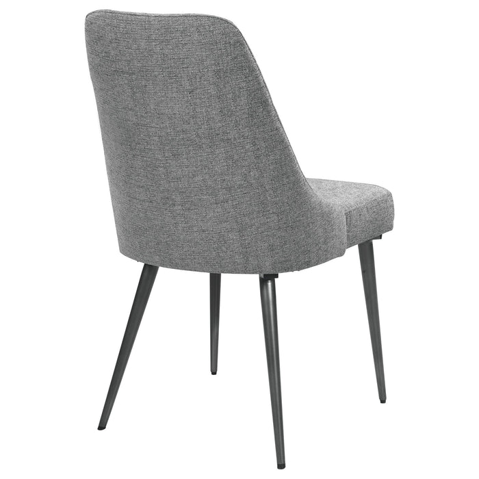 Side Chairs Upholstered With Tapered Legs (Set of 2) - Gray