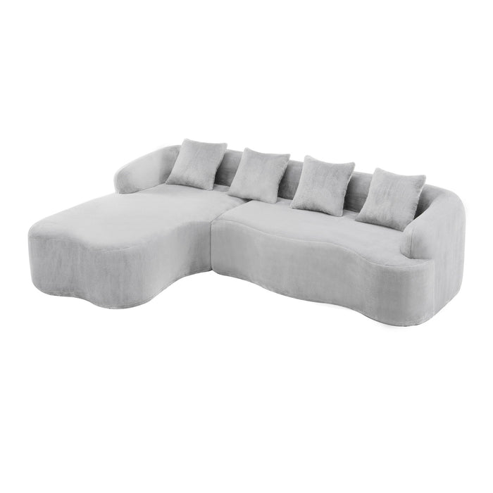 Modular L-Shape Sectional Sofa With Curved Chaise