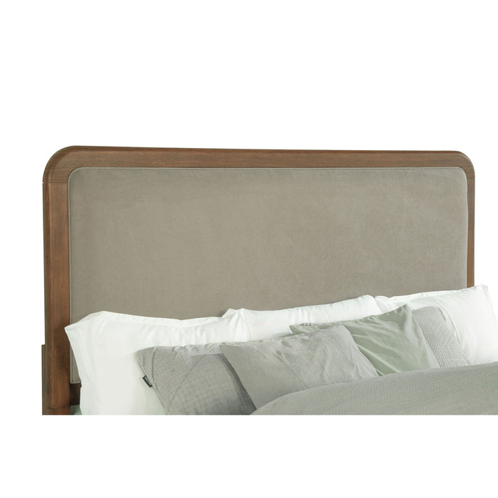 Verona - Queen Upholstered Panel Bed - Walnut