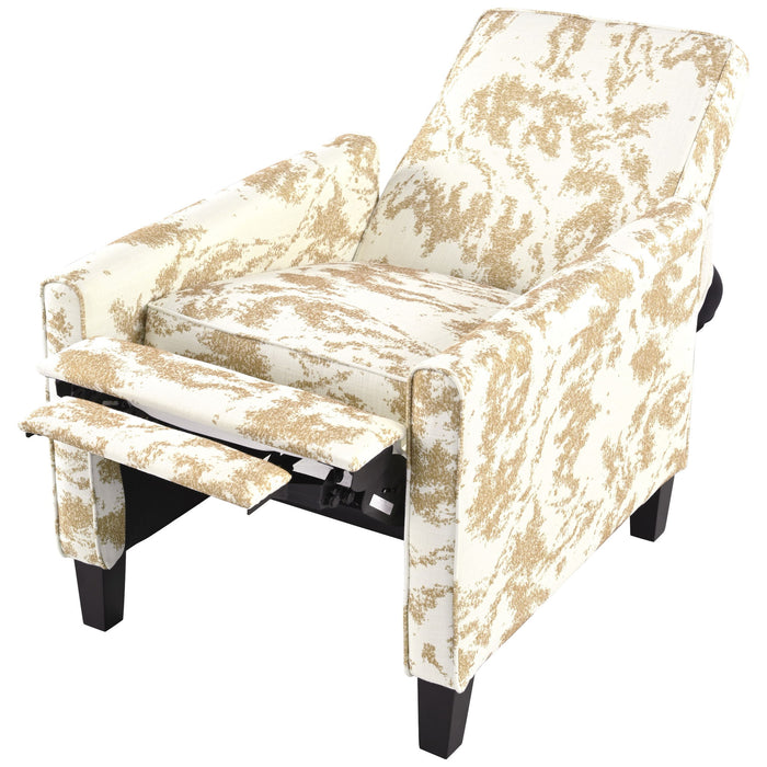 Push Back Upholstered Recliner Armchair