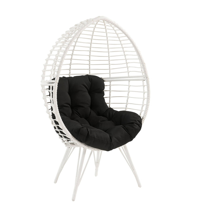 Galzed - Patio Lounge Chair - Black / White