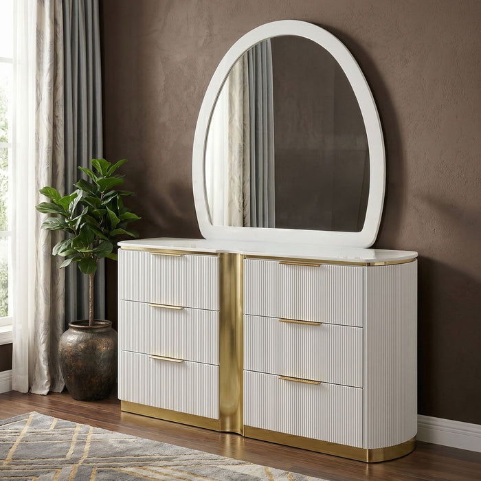 Giovanni - 6 Drawer Dresser (Only Dresser Included, Mirror Not Included) - White