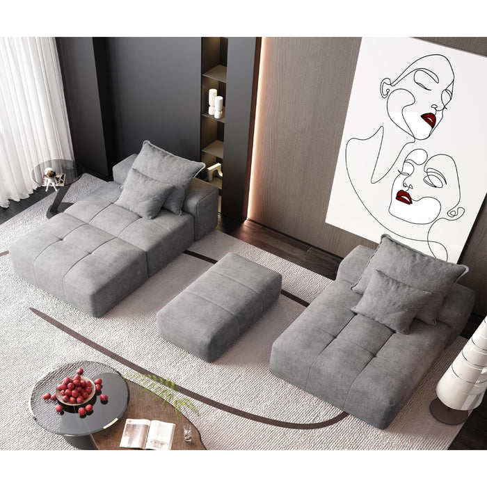 Modern Oversized, Modular Sectional Sofa With Pillows