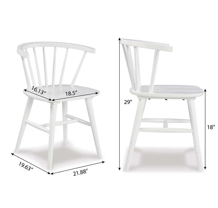 Roundhill - 5 Piece Dining Set, Dining Table With 4 Windsor Chairs - Brown / Antique White