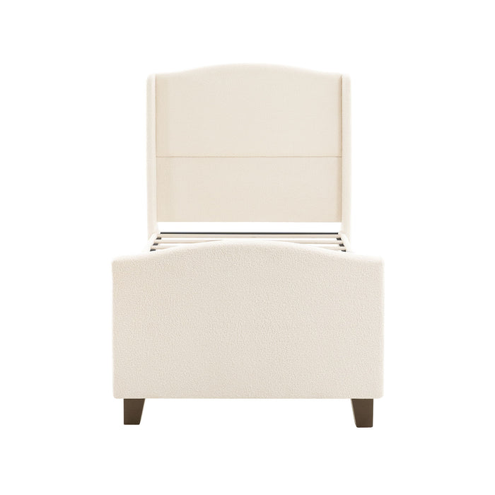 Platform Bed Frame With Tall Headboard And High Footboard