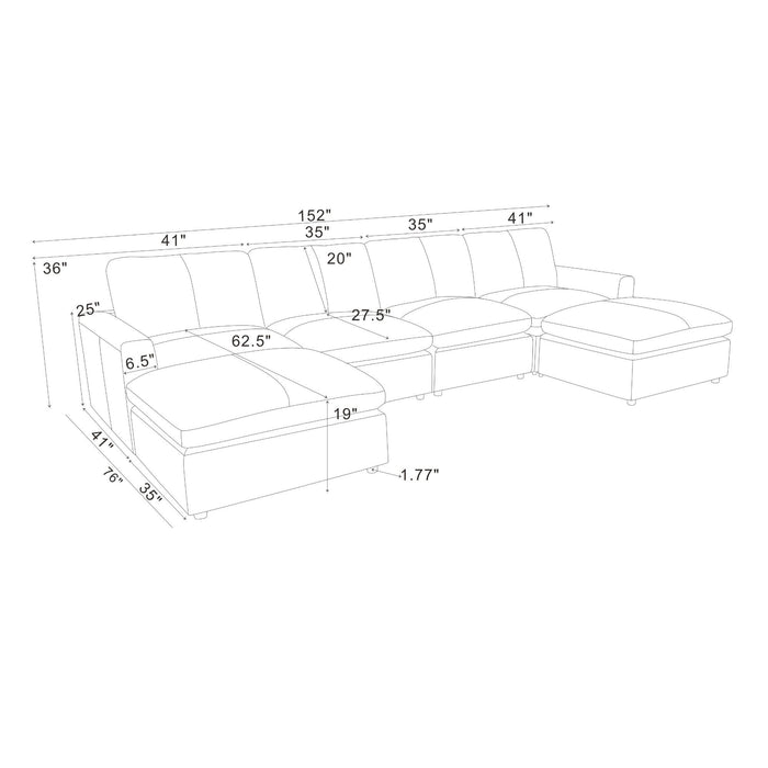 Upholstered Large Seating Modular Sectional