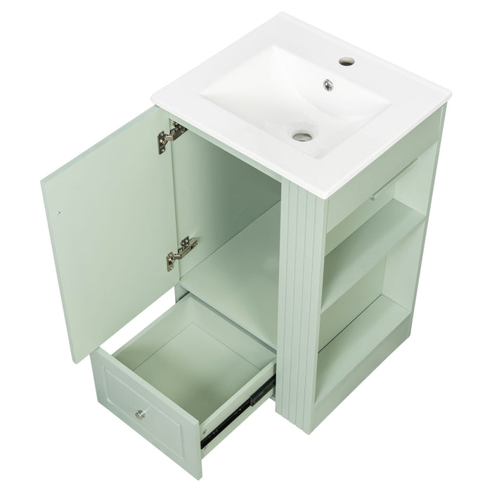 Modern Freestanding Bathroom Vanity With Sink, Soft-Close Drawer, Towel Bar