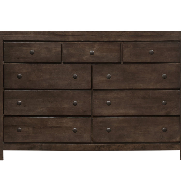 Ashton Hills - 9-Drawer Dresser With Rustic Finish And Nine Drawers - Ash Brown