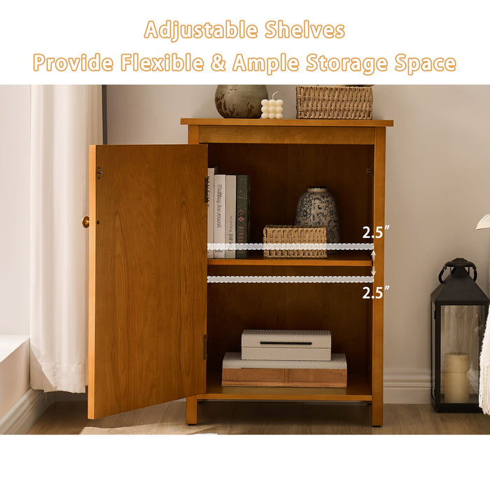 Floor Cabinet With Doors & Adjustable Shelf, Storage Cabinet For Entryway