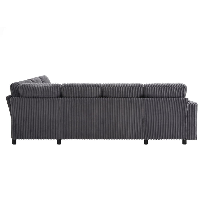 Convertible U-Shaped Sectional Sofa Bed With USB Ports And Storage