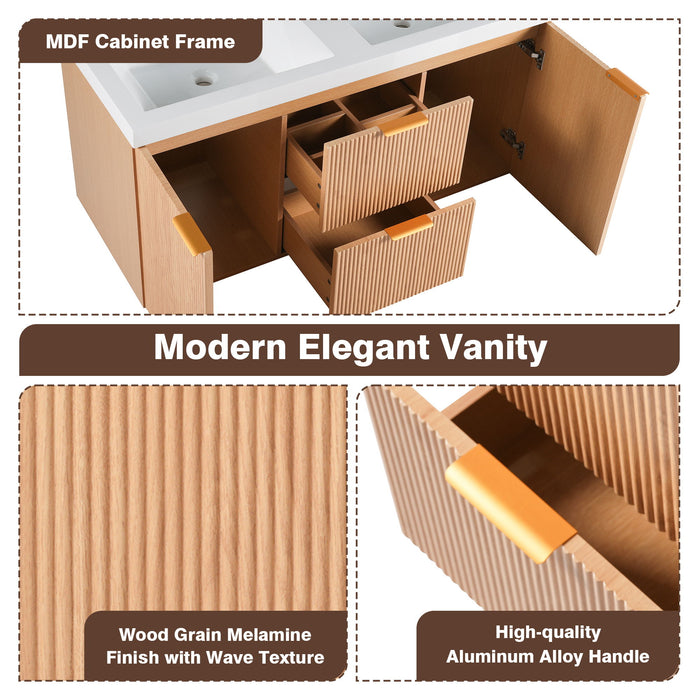 Modern Wall Mounted Bathroom Vanity, Soft Close Doors
