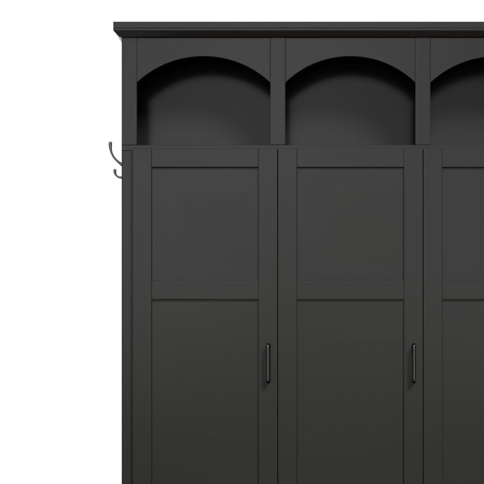 Classic Arched Design Hall Tree With 3 Hidden Storage