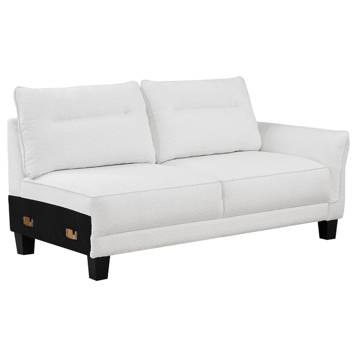 Granholm - Upholstered Curved Arm Sectional Sofa - White