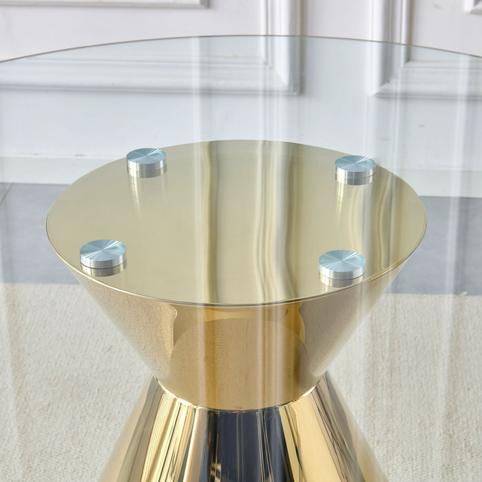 Round Dining Table - Gold