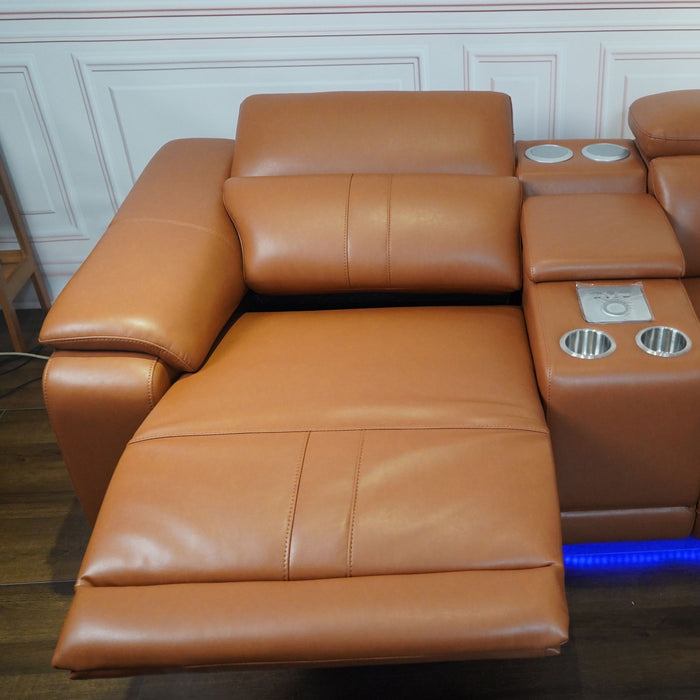 L - Shaped Recliner Sectional Sofa With Bluetooth Speakers, Wireless Charging, LED Lights