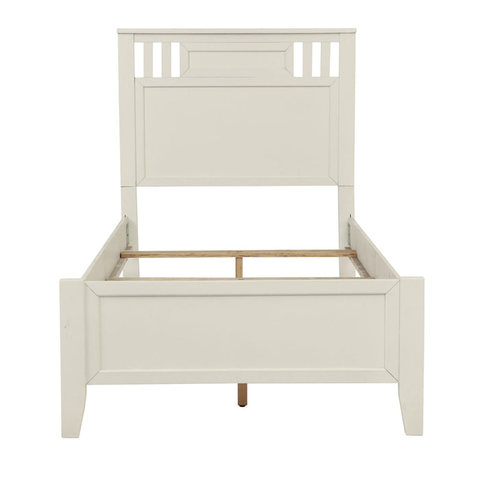 Simple Frame With Headboard And Vertical Carved Design