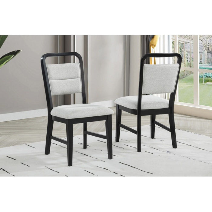 Dining Kitchen Side Chair With Curved Back Design (Set of 2) - Black / Gray