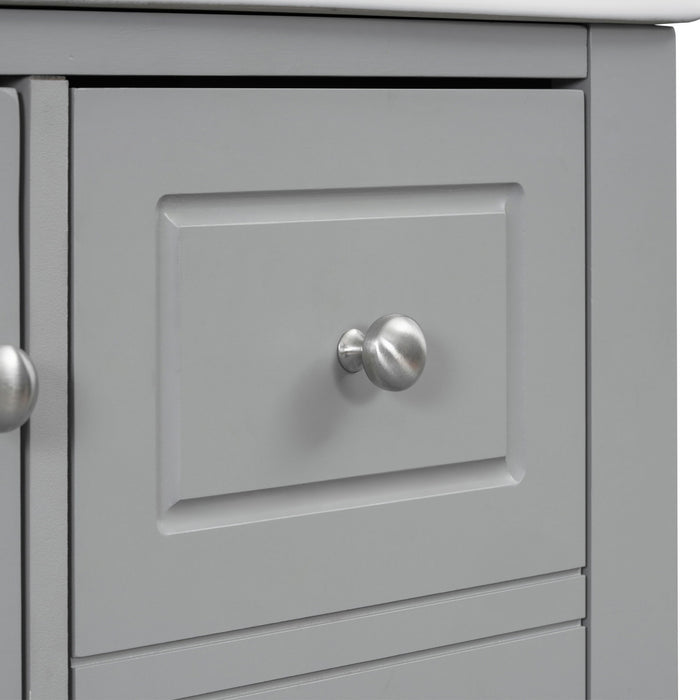 Freestanding Bathroom Vanity With Sink, Soft Close Door, 3 Drawers