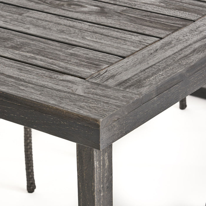 Outdoor Acacia Wood Dining Table, Sandblast Finish