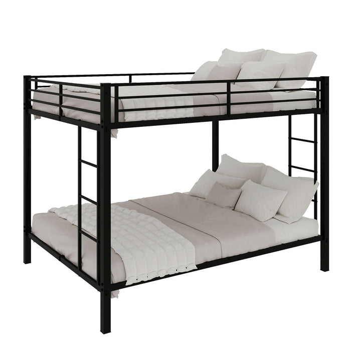 Bunk Bed For Kids, Convertible Frame With Ladders & Guardrail