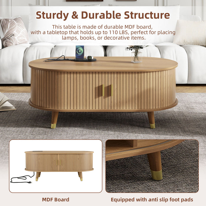 TV Stand & Coffee Table Set With Charging Station