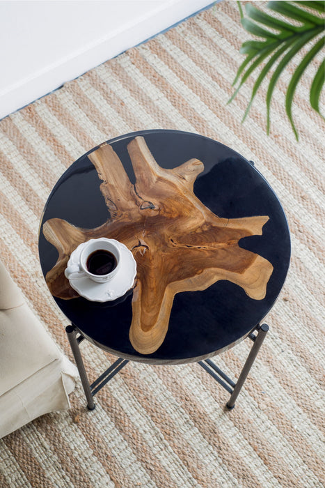 Side Table - Black / Brown