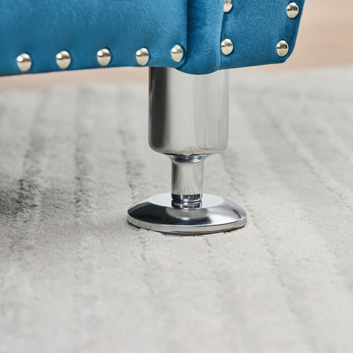 Storage Bench With Crystal Buttons And 1 Pillow For Bedroom