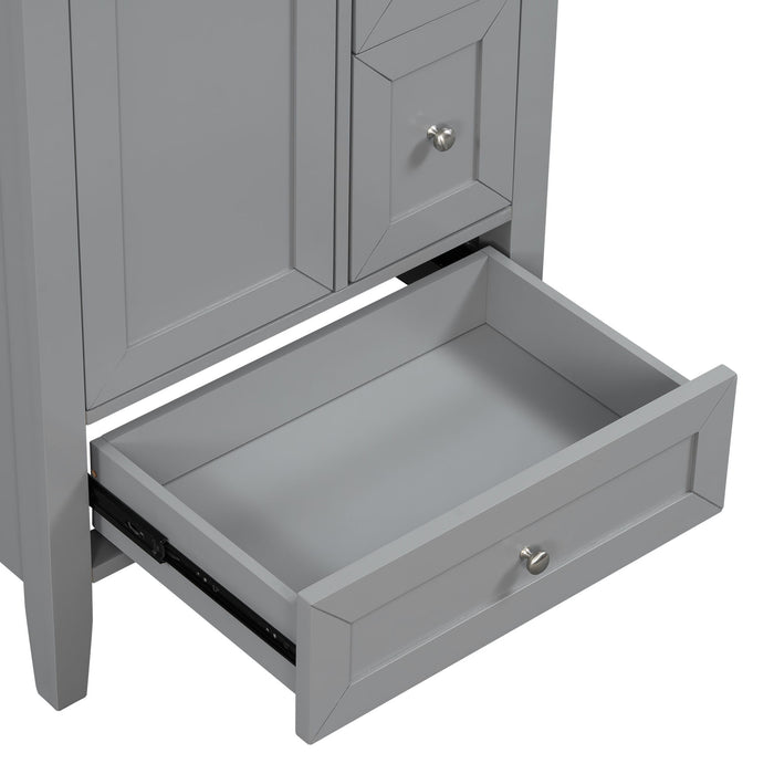 Modern Bathroom Vanity With Sink, Freestanding Cabinet With Drawers And Shelves