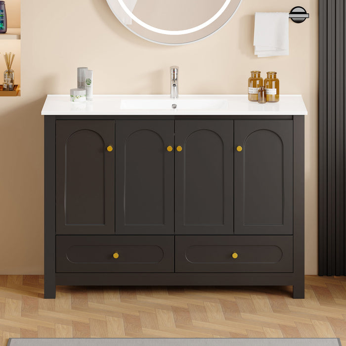 Bathroom Vanity With Sink Combo, 4 Soft Close Doors And 2 Drawers