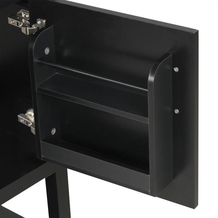 Modern Bathroom Vanity With Sink, Soft-Closing Door And Open Shelf