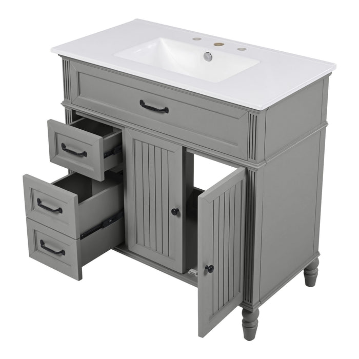 Bathroom Vanity With Sink, Freestanding Cabinet & Drawers