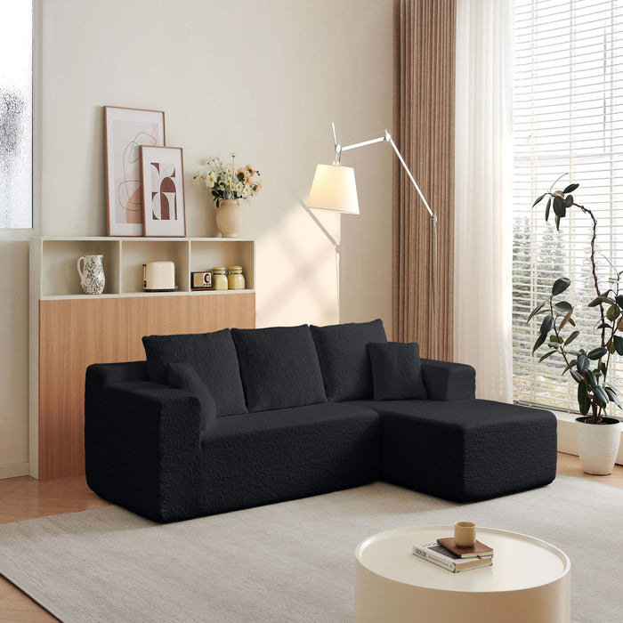 Modular Cloud Sectional Couch With L Shape Chaise, Deep Seat