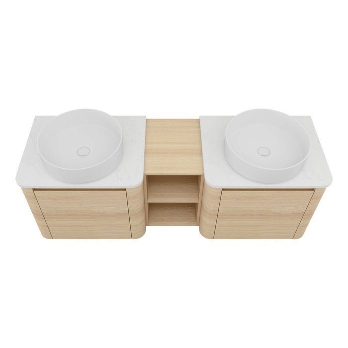 Mounted Bathroom Vanity With Art Sink, 1 Storage Shelf, Soft Close Door