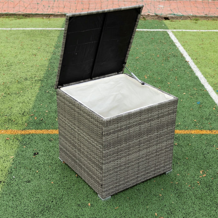 4 Piece Patio Sectional Wicker Rattan Outdoor Furniture Sofa Set With Storage Box