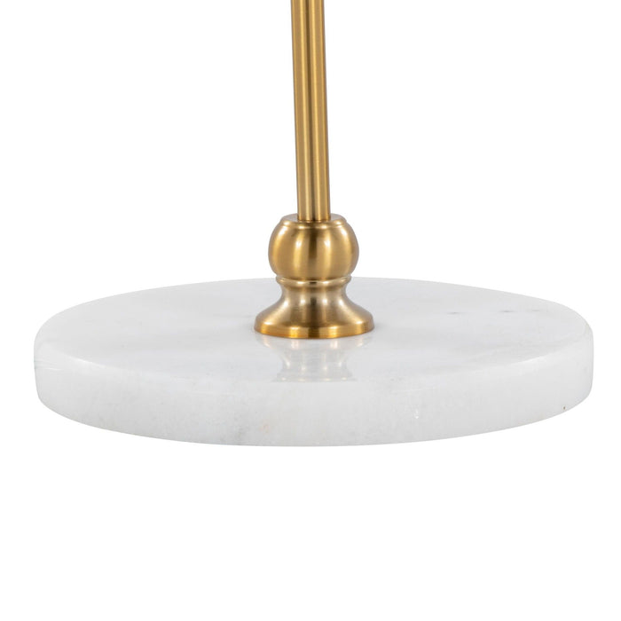 Leslie - Glam / Art Deco Floor Lamp - Gold / White