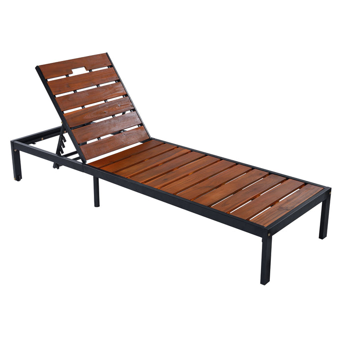 Outdoor Chaise With Adjustable Backrest